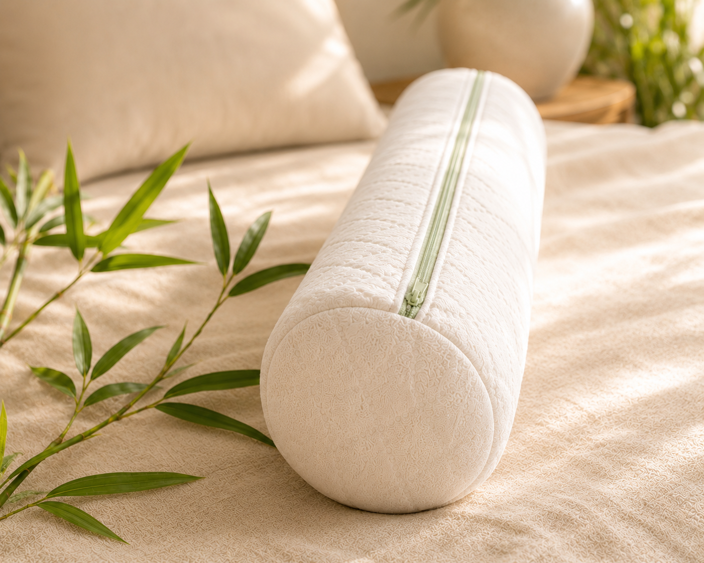 Somniora Cervical Roll Pillow — Ergonomic Neck & Back Support Bolster with Removable Washable Cover